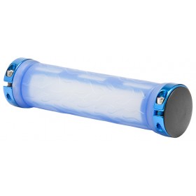 Грипсы XH-G90BL 130 мм с кольцами алюм. прозрачно-синие в инд. упаковке